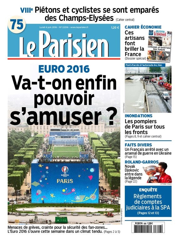 Le Parisien + Journal De Paris Du Lundi 6 Juin 2016