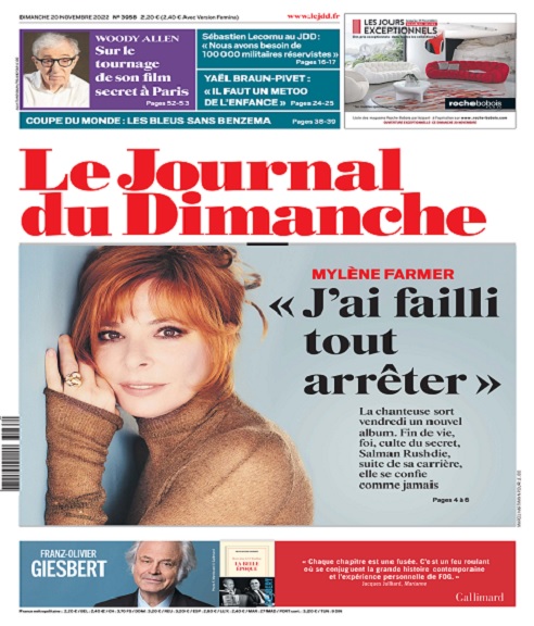 Le Journal Du Dimanche N°3958 Du 20 Novembre 2022
